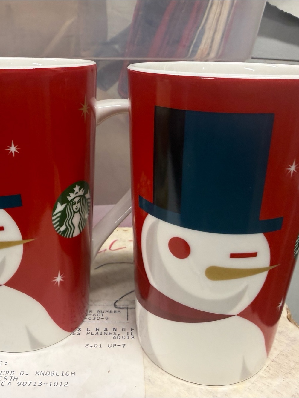 Starbucks Red Snowman Holiday Mug